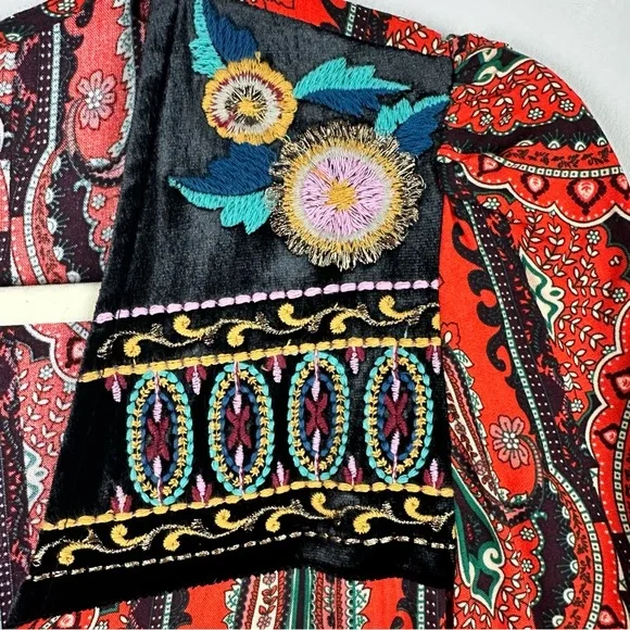 NWT Zara Red Paisley Print Dress sz M - Picture 2 of 6